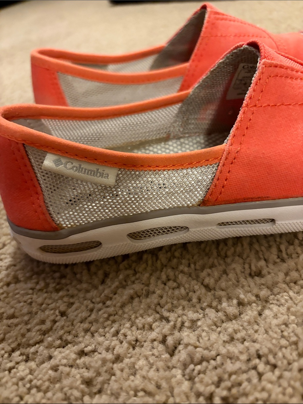 Columbia Shoes Vulc N Vent Slip on Sneaker Orange Womens size 6 Excellent - Picture 2 of 8